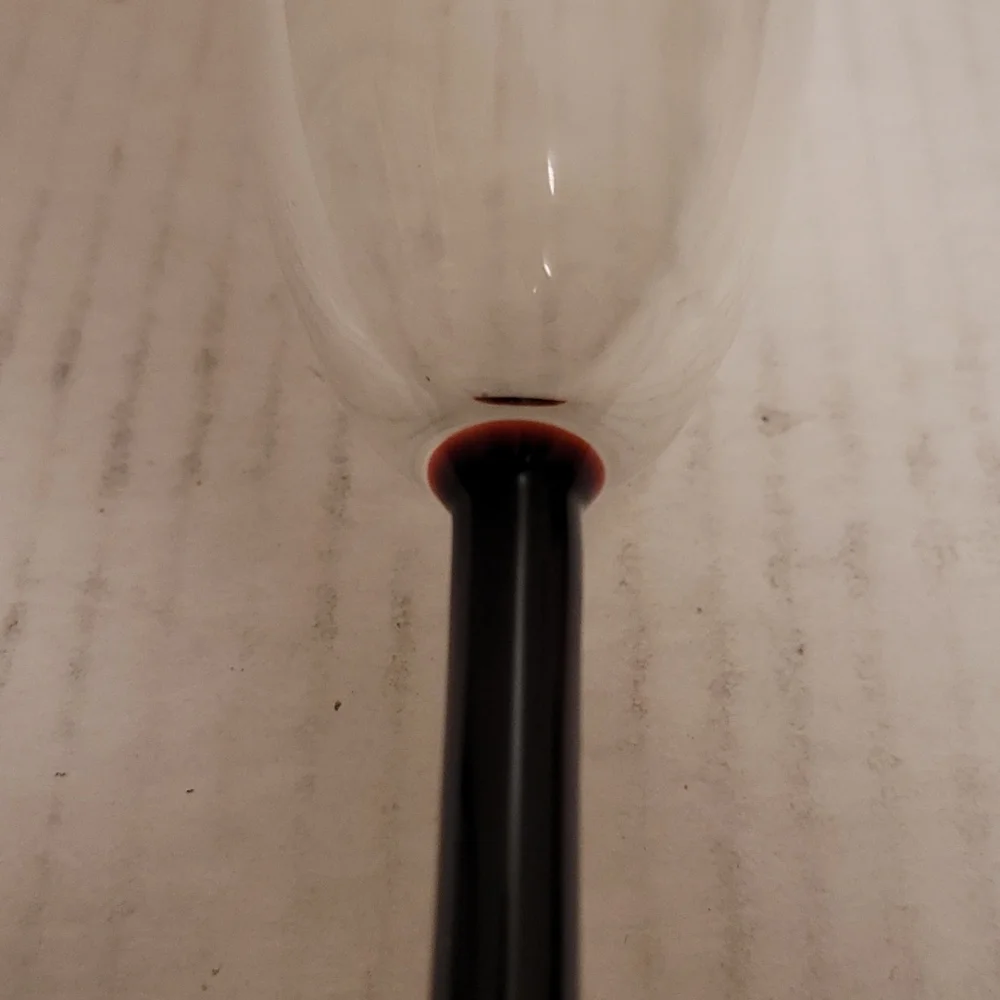 Set of 4 Crystal Red Stemmed Wine Glasses